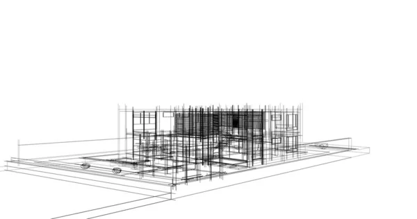 Disegno Astratto Carta Parati Architettonica Sfondo Concetto Digitale — Foto Stock