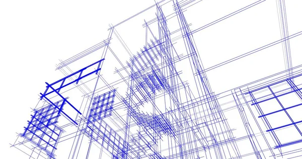 建筑墙纸设计 数字概念背景 — 图库照片