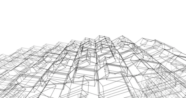 Mimari sanat konseptinde soyut çizgiler, minimum geometrik şekiller. 