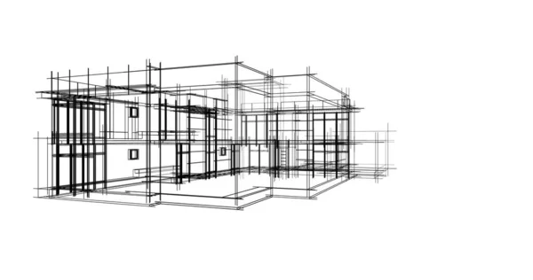 Arquitectura Edificio Ilustración Sobre Fondo —  Fotos de Stock