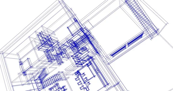 Mimari sanat konseptinde soyut çizgiler, minimum geometrik şekiller. 