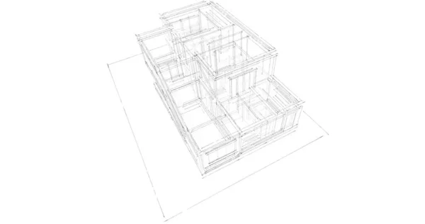 建筑墙纸设计 数字概念背景 — 图库照片