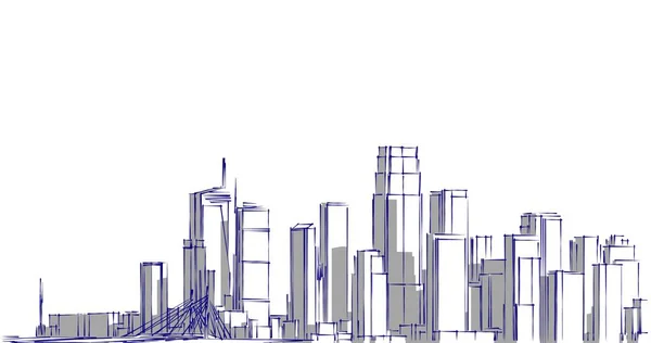 建筑墙纸设计 数字概念背景 — 图库照片