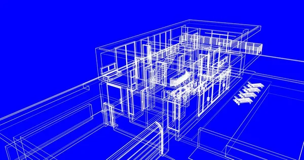 Abstrakte Architektonische Tapete Design Digitales Konzept Hintergrund — Stockfoto