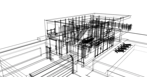 Disegno Astratto Carta Parati Architettonica Sfondo Concetto Digitale — Foto Stock