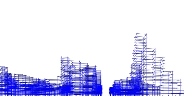 Luonnos Art Geometrinen Arkkitehtoninen Rakennusten Suunnittelu — kuvapankkivalokuva