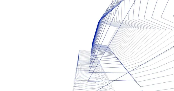 Lignes Dessin Abstraites Dans Concept Art Architectural Formes Géométriques Minimales — Photo