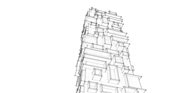 Abstraktní Architektonický Design Tapet Digitální Koncept Pozadí — Stock fotografie