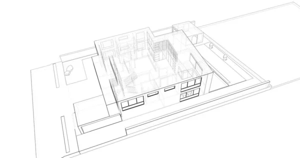 Disegno Astratto Carta Parati Architettonica Sfondo Concetto Digitale — Foto Stock