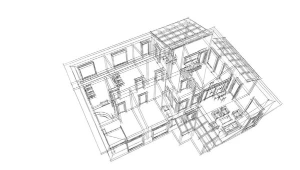 建筑墙纸摘要 数码背景 — 图库照片