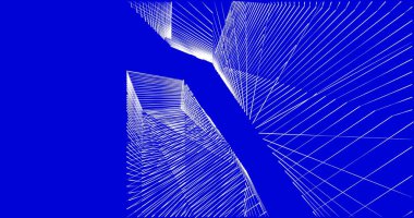 Mimari sanat konseptinde soyut çizgiler, minimum geometrik şekiller. 