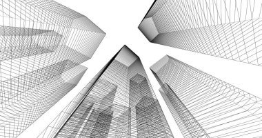 soyut mimari duvar kağıdı tasarımı, dijital konsept arkaplan