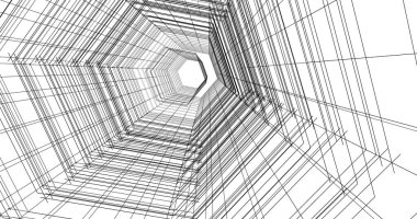 Arkaplanda mimari bina 3d illüstrasyon