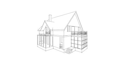 Mimari sanat konseptinde soyut çizgiler, minimum geometrik şekiller. 