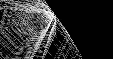 Mimari sanat konseptinde soyut çizgiler, minimum geometrik şekiller. 