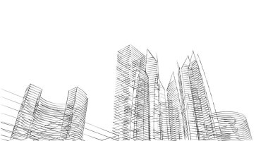 soyut mimari duvar kağıdı tasarımı, dijital konsept arkaplan