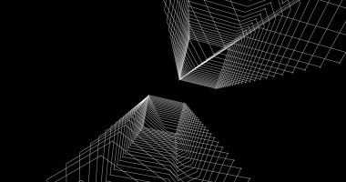 Mimari sanat konseptinde soyut çizgiler, minimum geometrik şekiller. 