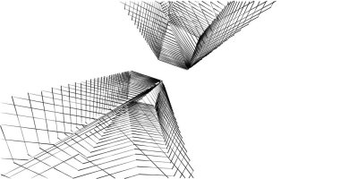 Mimari sanat konseptinde soyut çizgiler, minimum geometrik şekiller. 