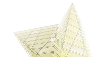 Mimari sanat konseptinde soyut çizgiler, minimum geometrik şekiller. 