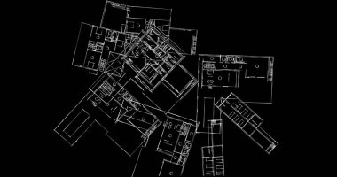Mimari sanat konseptinde soyut çizgiler, minimum geometrik şekiller. 