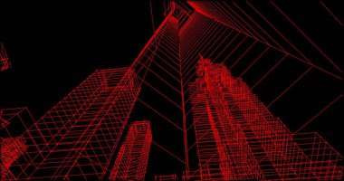 Mimari sanat konseptinde soyut çizgiler, minimum geometrik şekiller. 