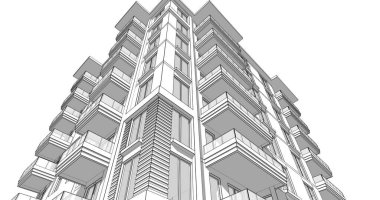 soyut mimari duvar kağıdı tasarımı, dijital konsept arkaplan