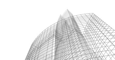 Mimari sanat konseptinde soyut çizgiler, minimum geometrik şekiller. 