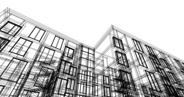 soyut mimari duvar kağıdı tasarımı, dijital konsept arkaplan