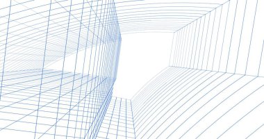 Mimari sanat konseptinde soyut çizgiler, minimum geometrik şekiller. 