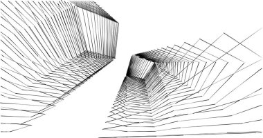 Mimari sanat konseptinde soyut çizgiler, minimum geometrik şekiller. 