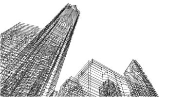 soyut mimari duvar kağıdı tasarımı, dijital konsept arkaplan