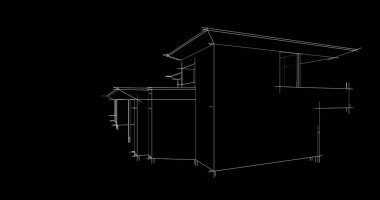 Mimari sanat konseptinde soyut çizgiler, minimum geometrik şekiller. 