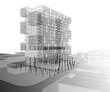 soyut mimari duvar kağıdı tasarımı, dijital konsept arkaplan