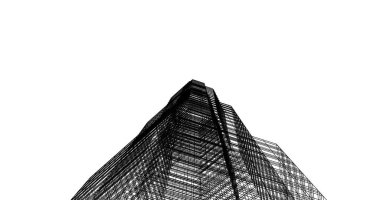 Mimari sanat konseptinde soyut çizgiler, minimum geometrik şekiller. 