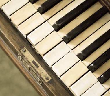 Klasik piyano. Yakın plan çekim. Kavramsal sanat arkaplanı