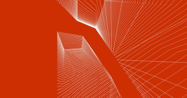 Mimari sanat konseptinde soyut çizgiler, minimum geometrik şekiller. 