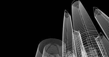 soyut mimari duvar kağıdı tasarımı, dijital konsept arkaplan