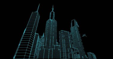 soyut mimari duvar kağıdı tasarımı, dijital konsept arkaplan