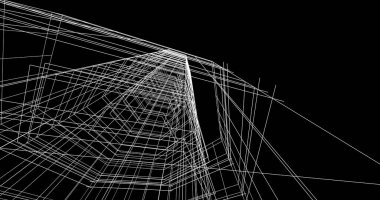 Mimari sanat konseptinde soyut çizgiler, minimum geometrik şekiller. 