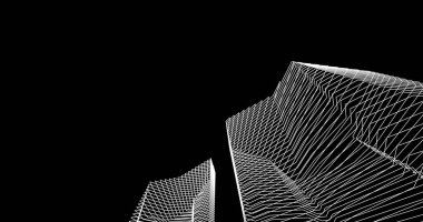 Mimari sanat konseptinde soyut çizgiler, minimum geometrik şekiller. 