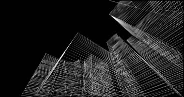 soyut mimari duvar kağıdı tasarımı, dijital konsept arkaplan