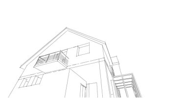 Mimari sanat konseptinde soyut çizgiler, minimum geometrik şekiller. 