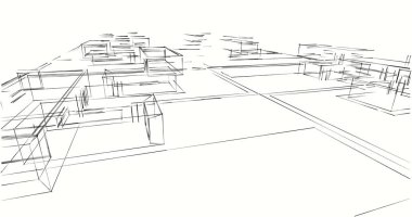soyut mimari duvar kağıdı tasarımı, dijital konsept arkaplan