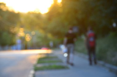 Bulanık şehir. Renkli soyut arkaplan