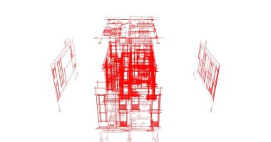 soyut mimari duvar kağıdı tasarımı, dijital konsept arkaplan