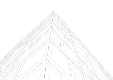 Mimari sanat konseptinde soyut çizgiler, minimum geometrik şekiller. 