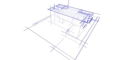 Mimari sanat konseptinde soyut çizgiler, minimum geometrik şekiller. 