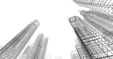 soyut mimari duvar kağıdı tasarımı, dijital konsept arkaplan