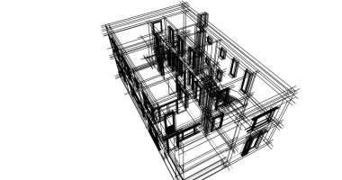 Mimari sanat konseptinde soyut çizgiler, minimum geometrik şekiller. 