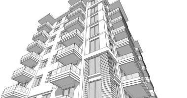 soyut mimari duvar kağıdı tasarımı, dijital konsept arkaplan